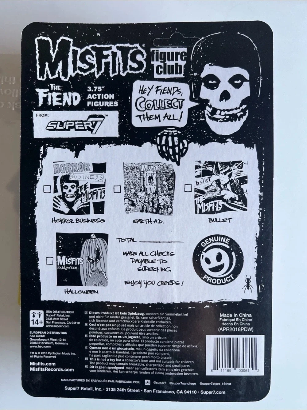 Misfits Bullet ReAction Figure - Black & Red Skeleton